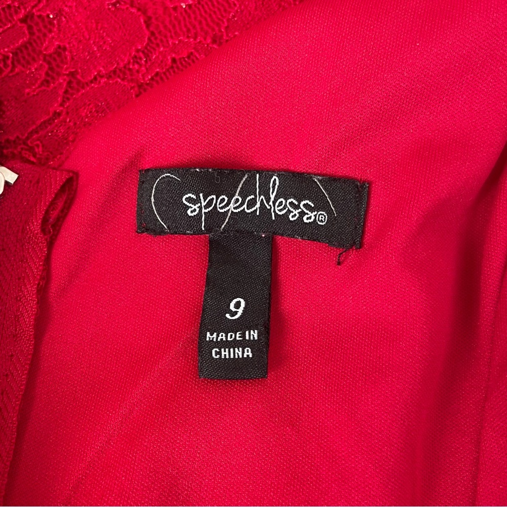 Speechless Red Lace Fit and Flare Sleeveless Mini Dress - Picture 3 of 7